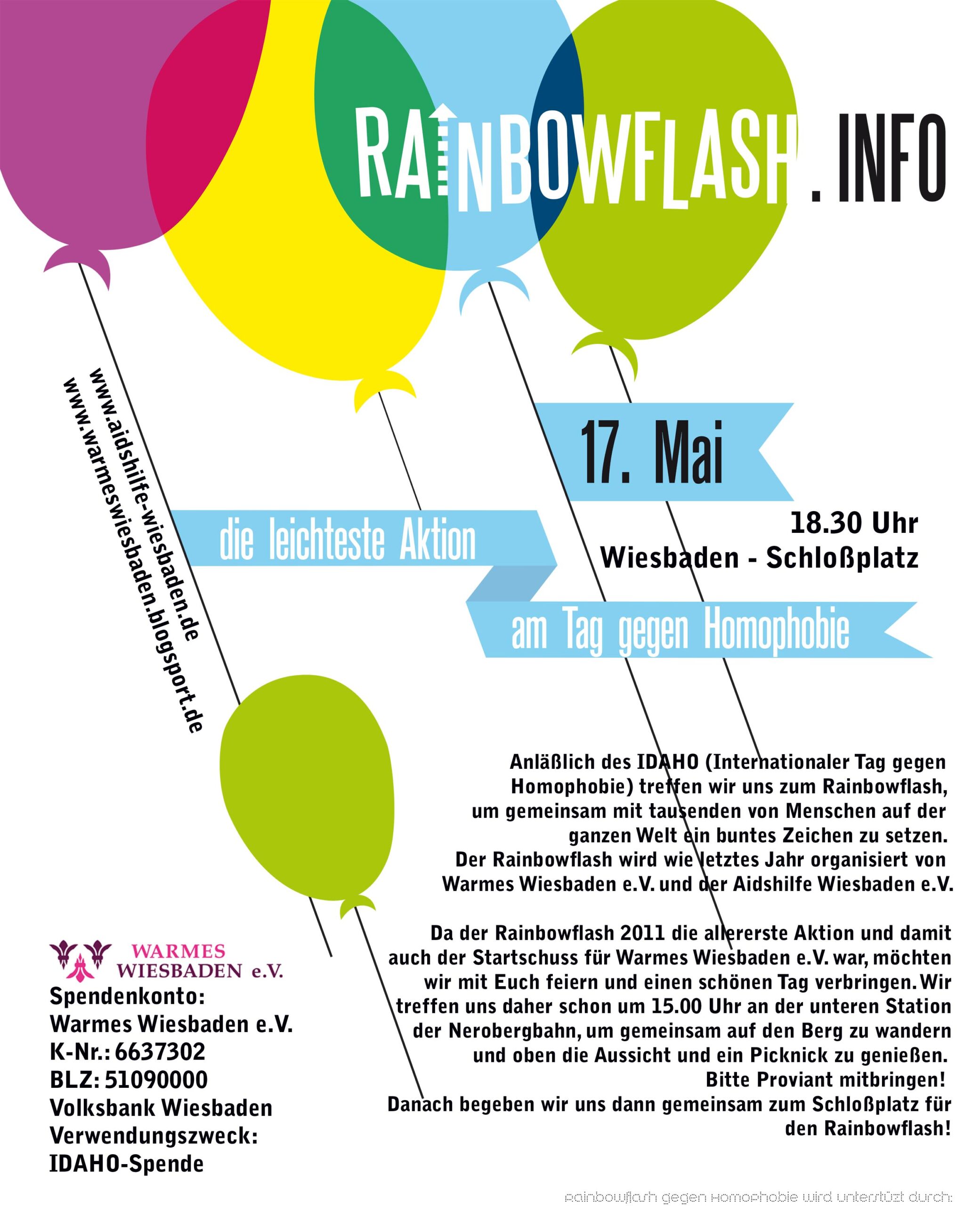 Heute fliegen Luftballons gegen Homophobie in den Wiesbadener Himmel