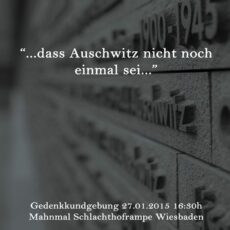 „… dass Auschwitz nicht noch einmal sei …“ Heute gemeinsames Gedenken am Deportationsmahnmal