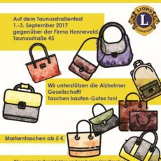 Tasche kaufen – Gutes tun bei der „1. Wiesbadener Taschenbörse“ – Lions Club sammelt noch bis Samstag