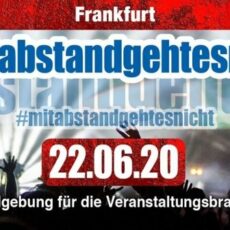 Veranstaltungsbranche in Not: #mitabstandgehtesnicht-Kundgebung am 22. Juni um 5 Minuten vor 12