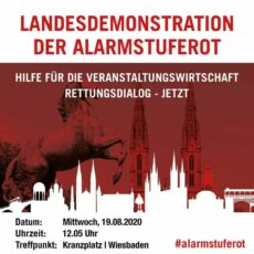 „Alarmstufe Rot“ für die Veranstaltungswirtschaft – Demo heute um 5 nach 12 auf dem Kranzplatz
