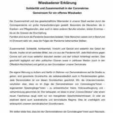 Aus Kultur, Politik, Wirtschaft: „Wiesbadener Erklärung“ für Zusammenhalt in Coronakrise /Bis 18.3. unterzeichnen