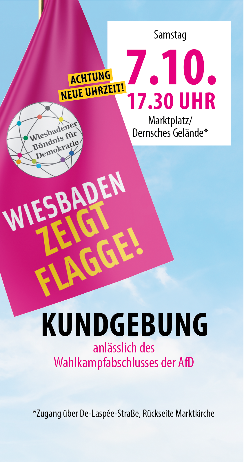 Wiesbaden zeigt Flagge gegen durch und durch extrem rechte Partei:  Protest gegen AfD-Wahlkampfabschluss - sensor Magazin - Wiesbaden - Fühle  deine Stadt