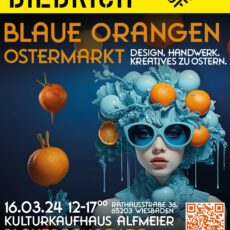 Designer, Künstler und Kreative beim Blaue Orangen Ostermarkt im Biebricher Kulturkaufhaus